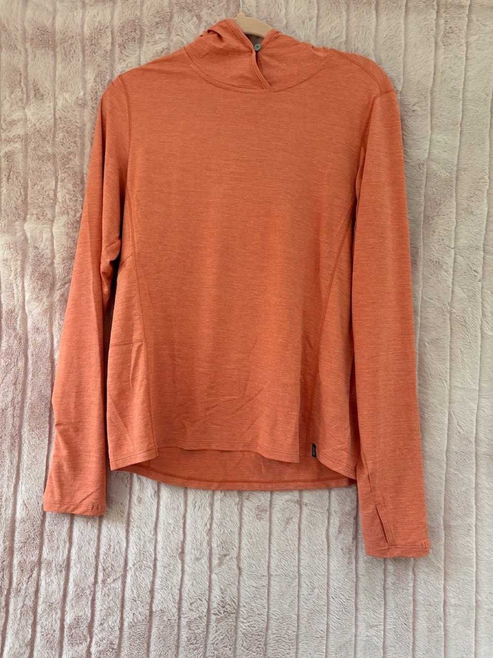 Patagonia Coral Orange Lightweight Hooded Long-Sleeve Pullover